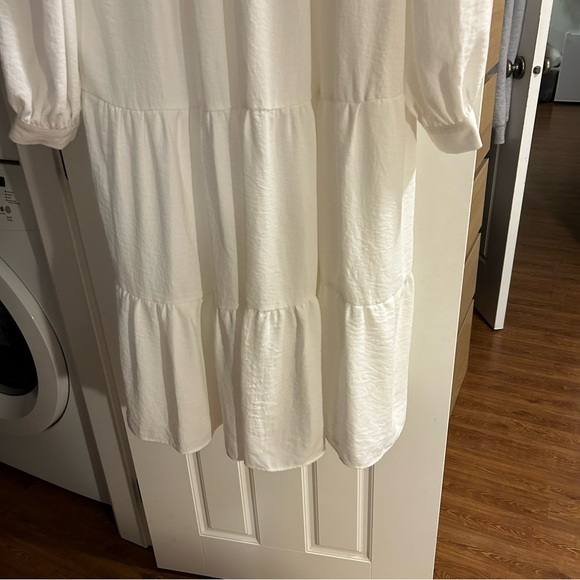NEW TOPSHOP White Tiered Tie Neck Chuckon Long Sleeve Midi Dress 8US 12UK 40EUR - Picture 8 of 8